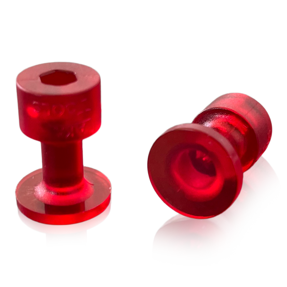 Adaptateur collant translucide rouge Ø15mm