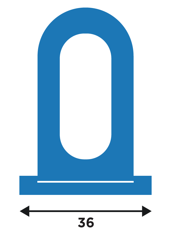 Klebepad blau 36 x 156 flach (3 Stück)