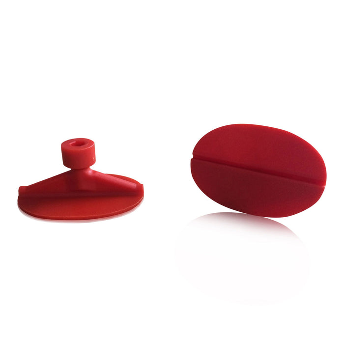 Adhesive adapter oval red 50x30mm