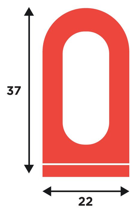 Pastille adhésive rouge 22 x 156 plate (3 pièces)