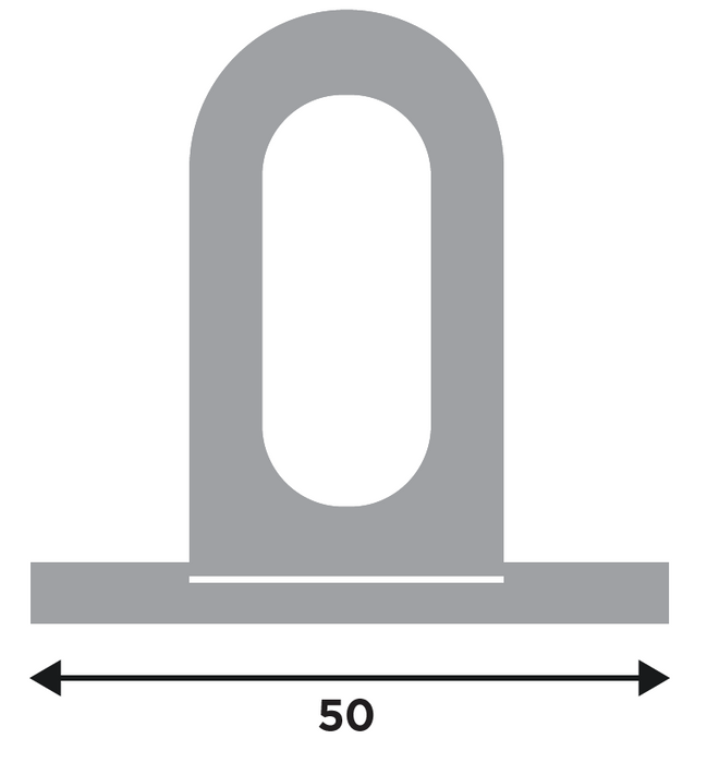 Klebepad grau 50 x 156 flach (3 Stück)