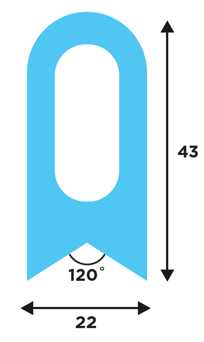 Klebepad hellblau 22 x 156 winklig 120° (3 Stück)