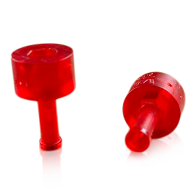 Adhesive adapter translucent red Ø5mm